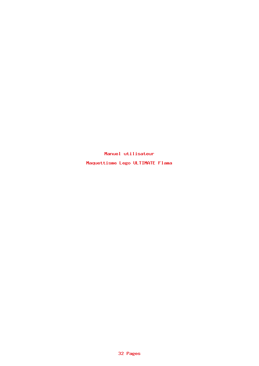 Page 1 de la notice Manuel utilisateur Lego ULTIMATE Flama