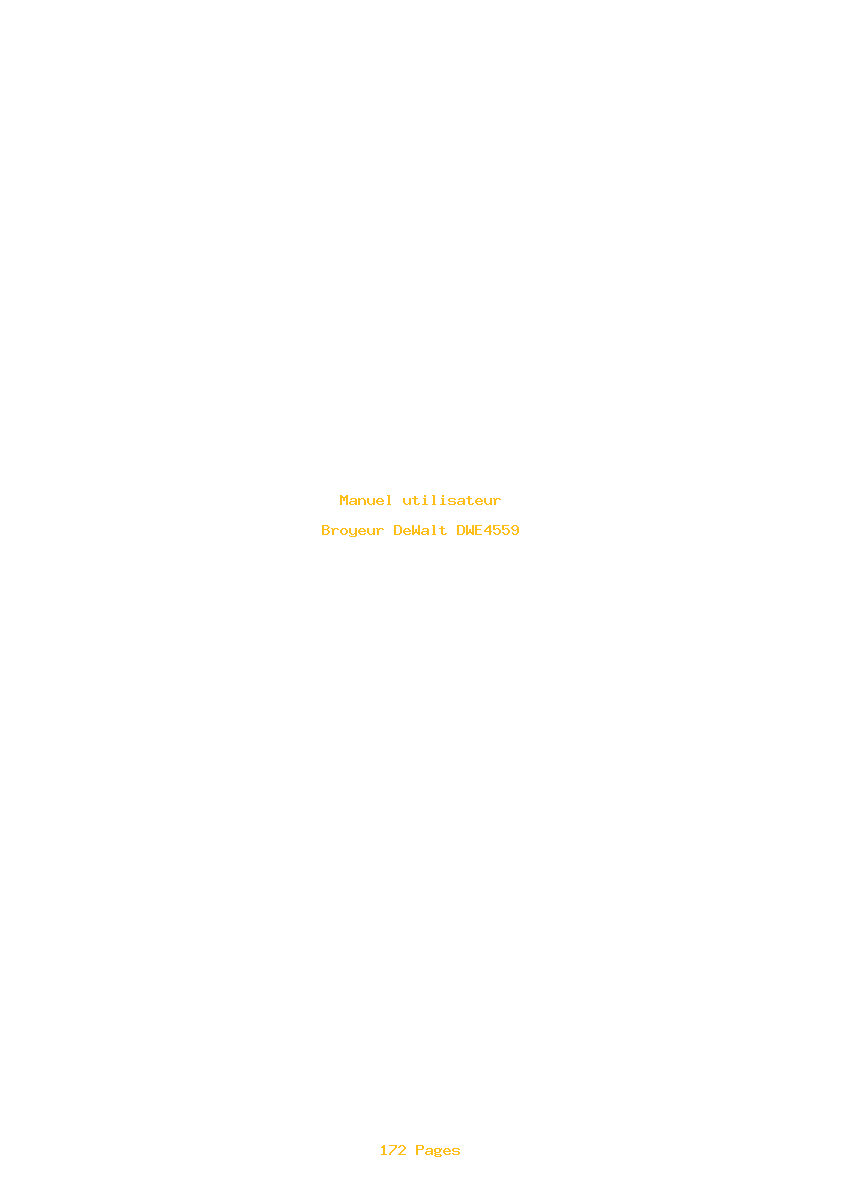 Page 1 de la notice Manuel utilisateur DeWalt DWE4559