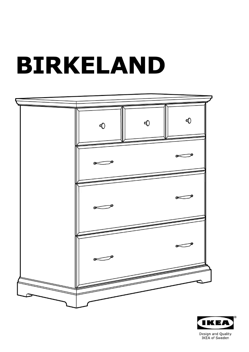 Page 1 de la notice Manuel utilisateur Ikea BIRKELAND (6 Drawers)