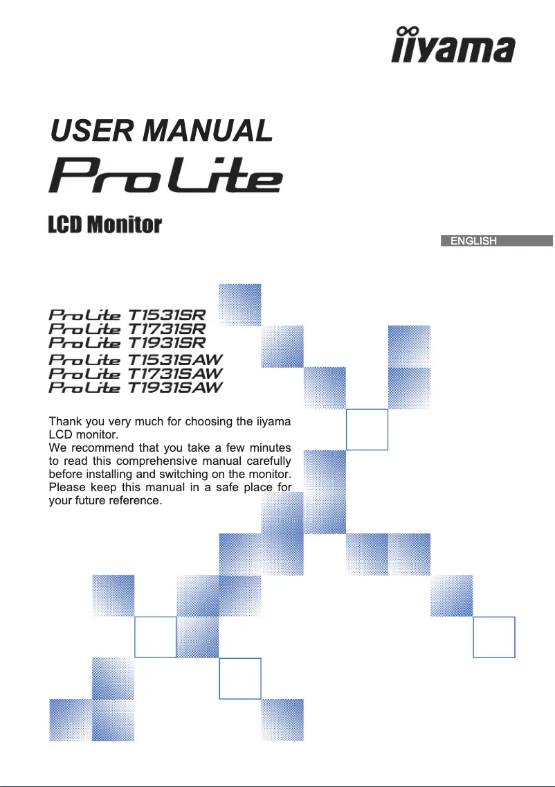 Page 1 de la notice Manuel utilisateur Iiyama ProLite T1531SAW-B6