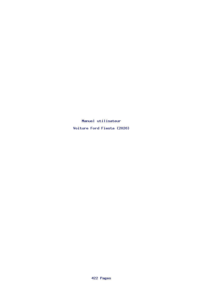 Page 1 de la notice Manuel utilisateur Ford Fiesta (2020)