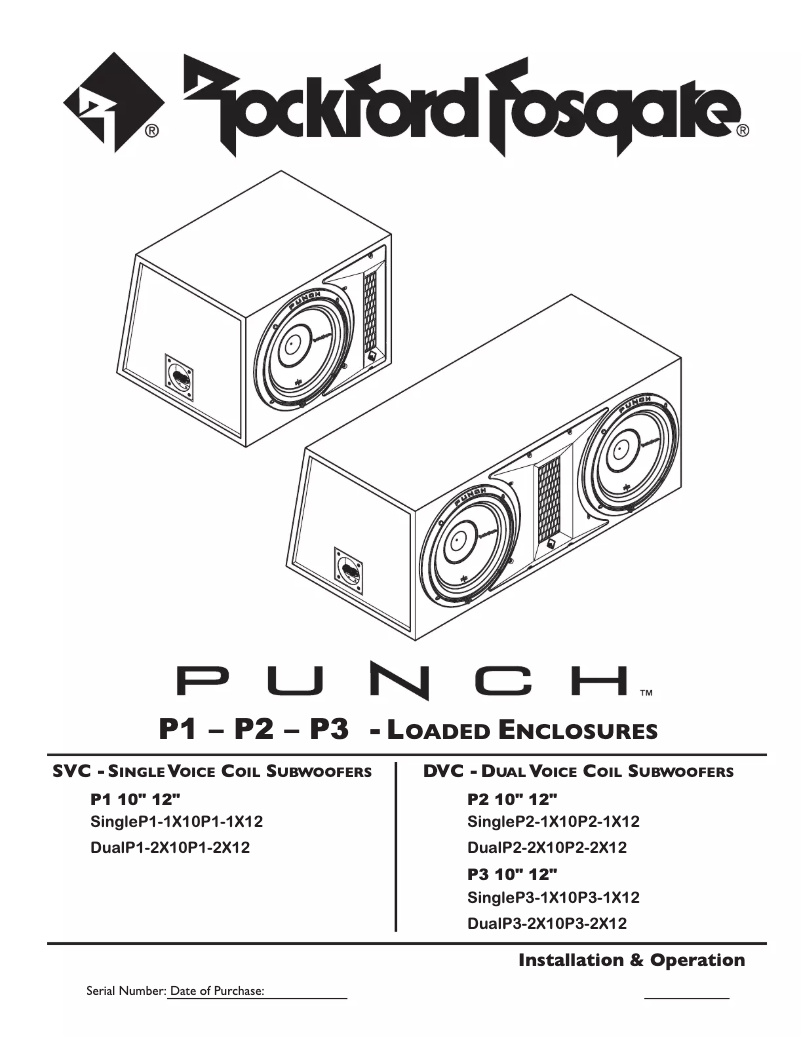 Página 1 del manual Manual de usuario Rockford Fosgate Punch P1-1X12