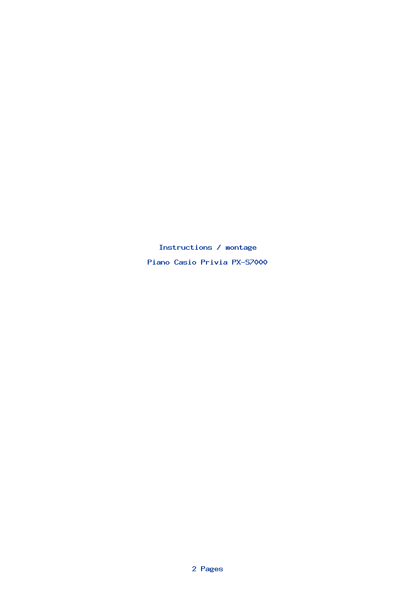 Page 1 de la notice Instructions / montage Casio Privia PX-S7000