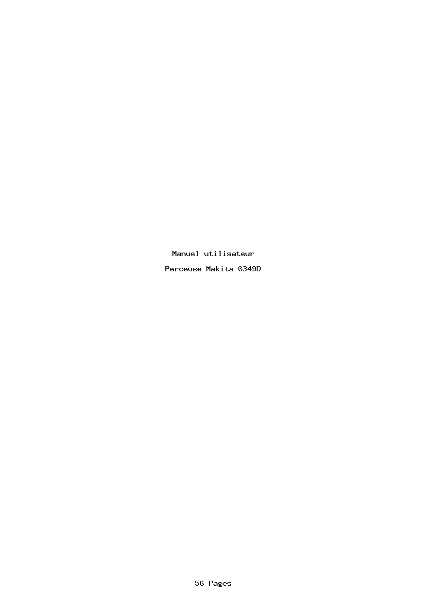 Page 1 de la notice Manuel utilisateur Makita 6349D