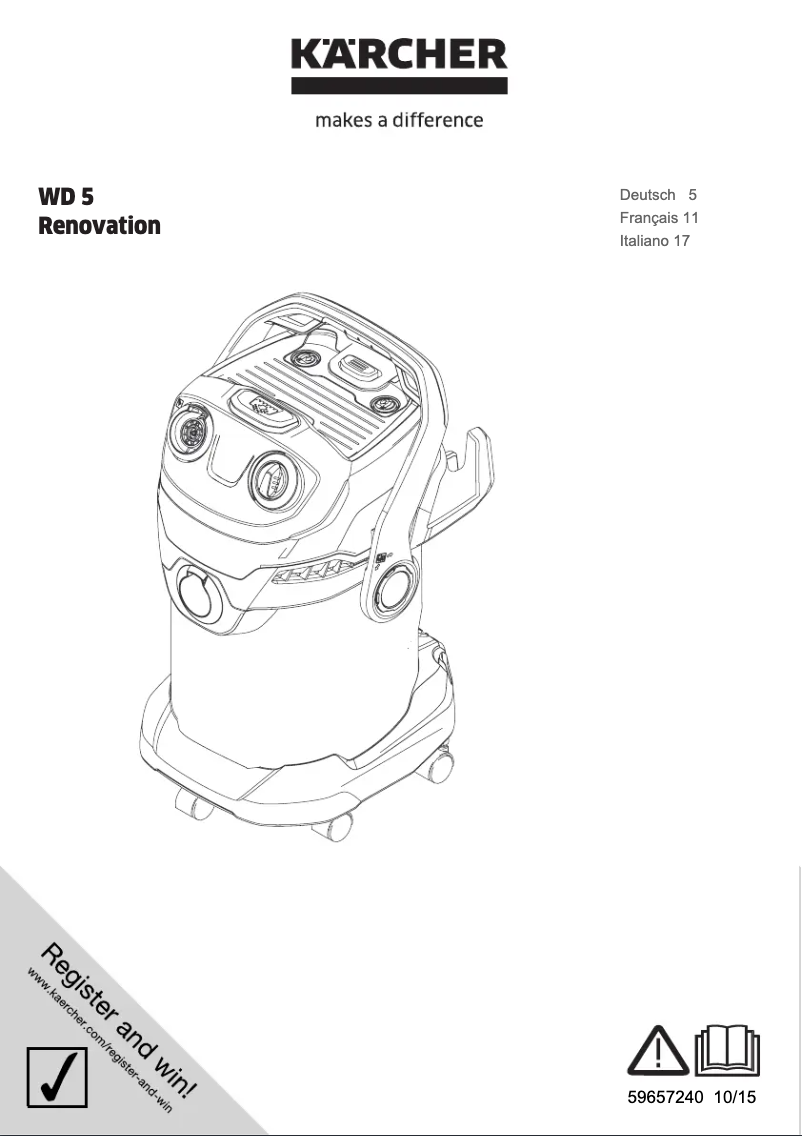 Page 1 of the manual User Manual Kärcher WD 5 Renovation