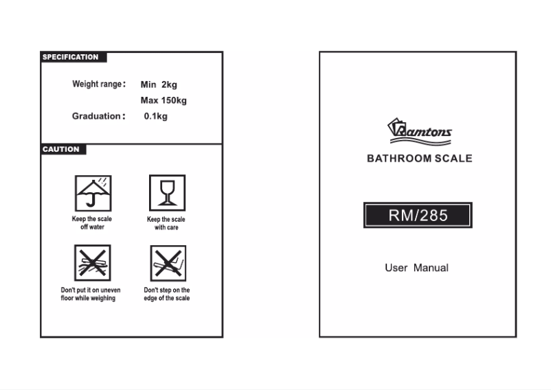 Page 1 de la notice Manuel utilisateur Ramtons RM/285