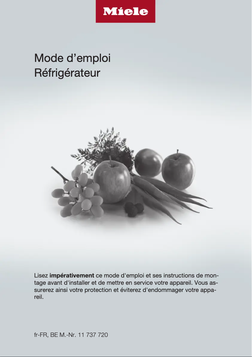 Page 1 de la notice Manuel utilisateur Miele K 7114 E