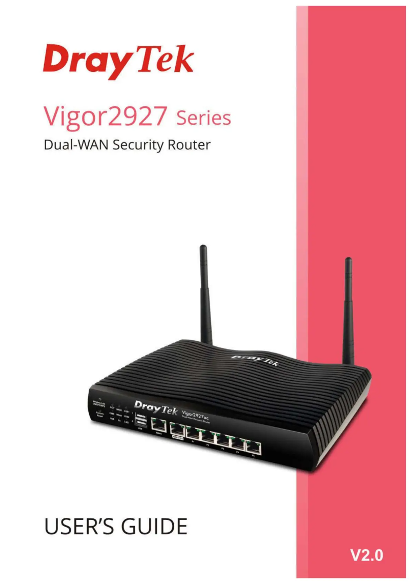 Page 1 de la notice Guide de démarrage rapide Draytek Vigor 2927