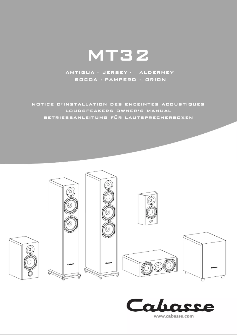 Page 1 of the manual User Manual Cabasse Jersey MT32