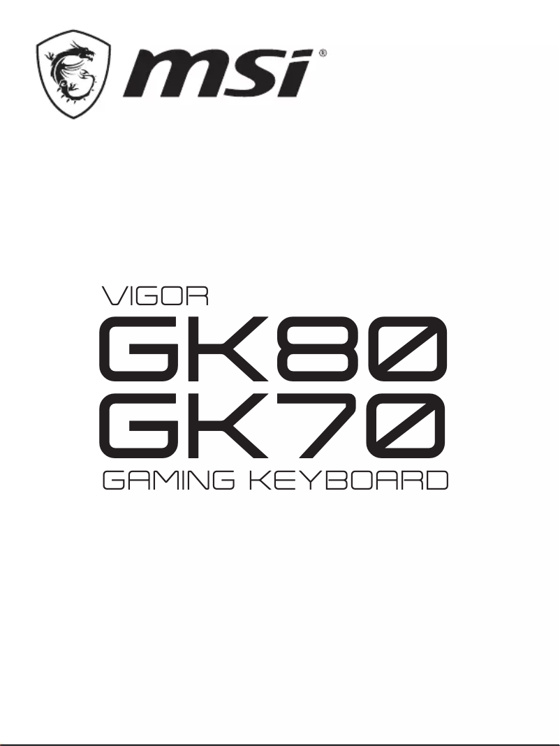 Página 1 del manual Manual de usuario MSI Vigor GK70