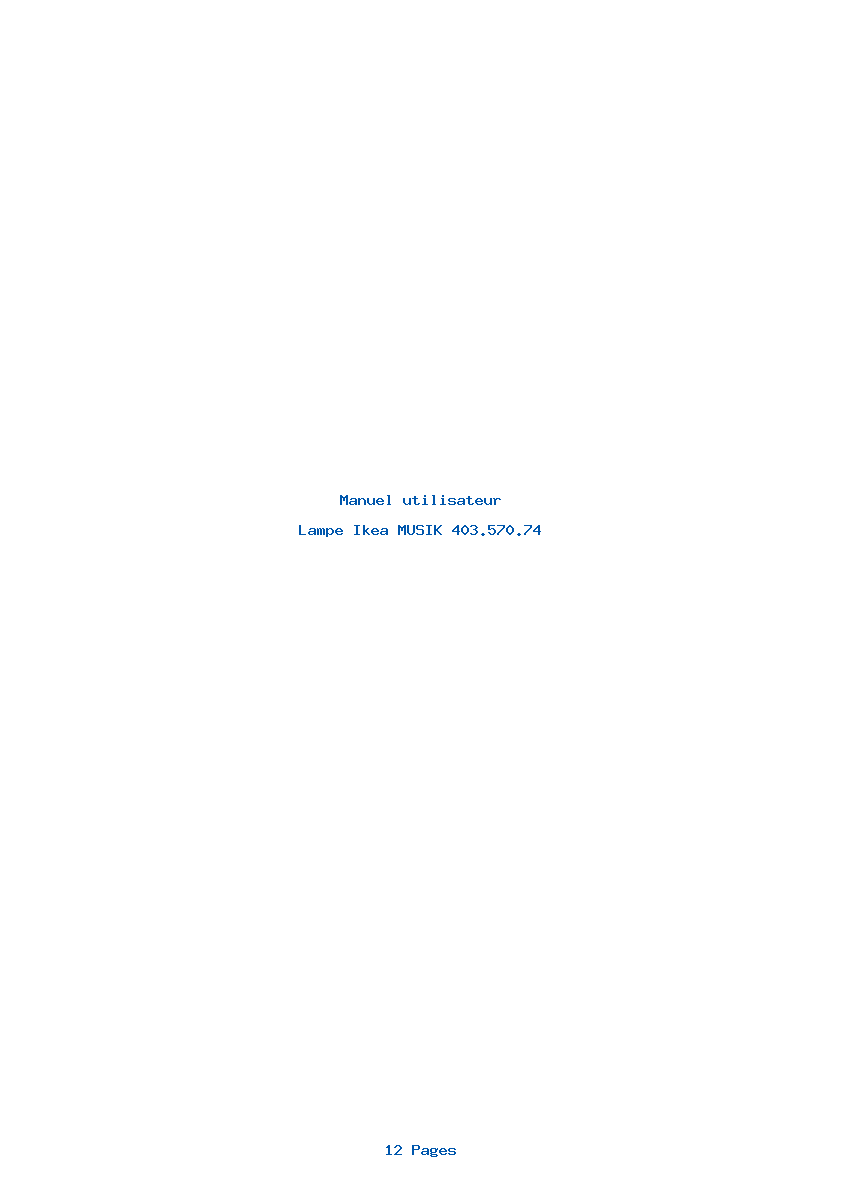 Page 1 de la notice Manuel utilisateur Ikea MUSIK 403.570.74