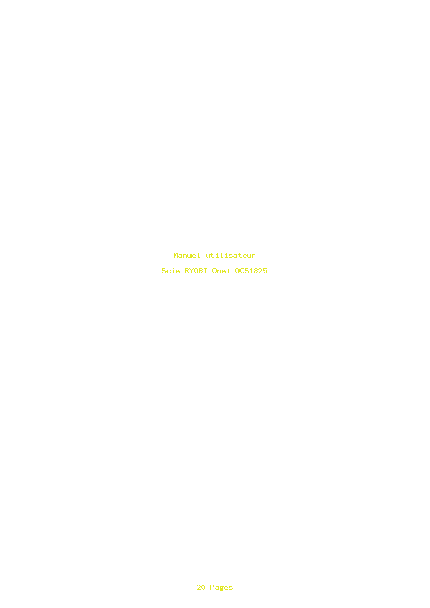 Page 1 de la notice Manuel utilisateur RYOBI One+ OCS1825