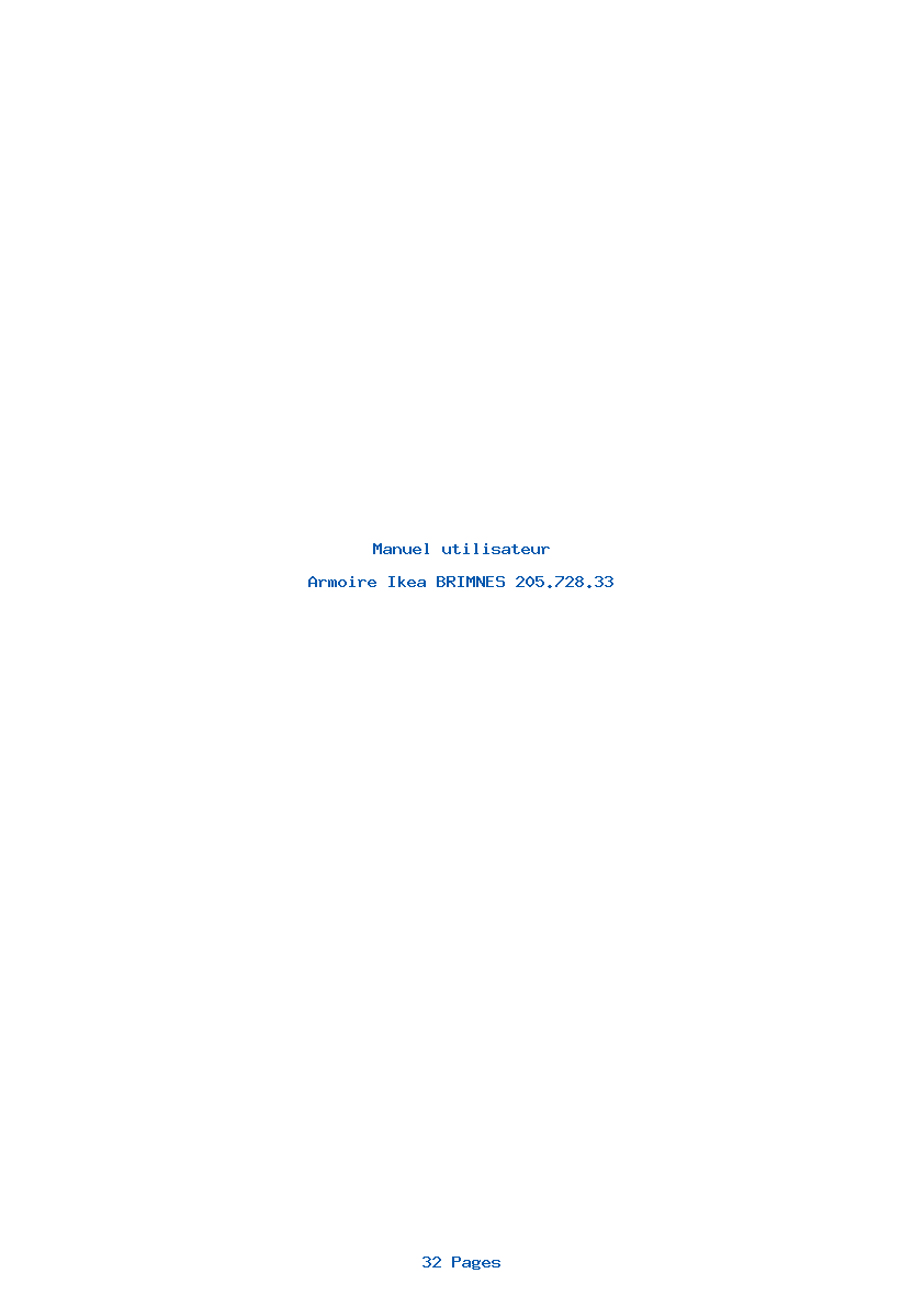 Page 1 de la notice Manuel utilisateur Ikea BRIMNES 205.728.33