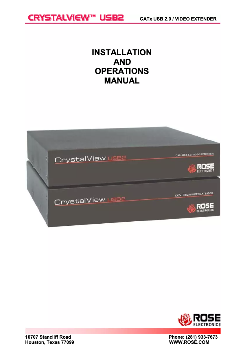 Page 1 de la notice Manuel utilisateur Rose CRK-4VH4U2TP-330