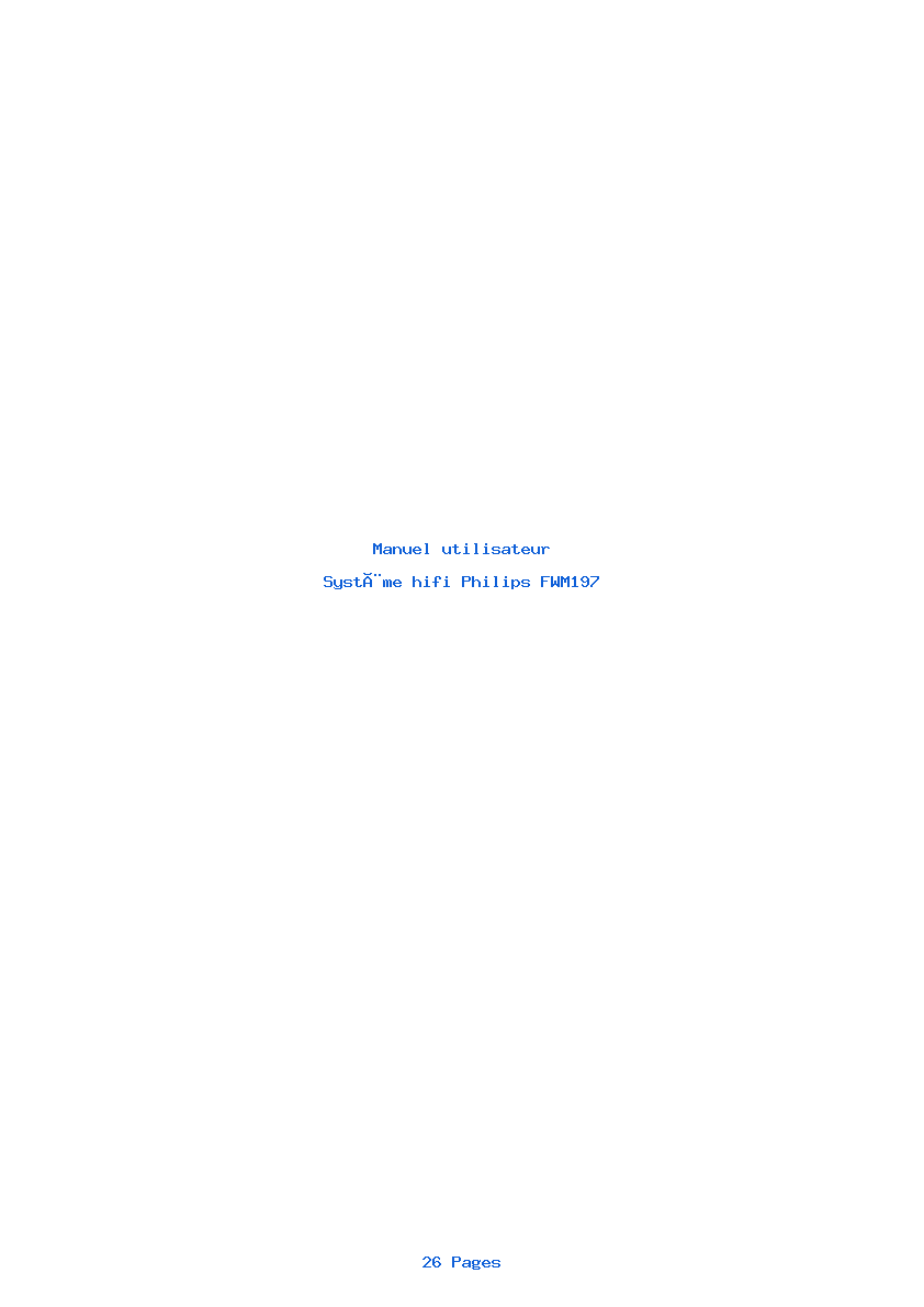 Page 1 de la notice Manuel utilisateur Philips FWM197