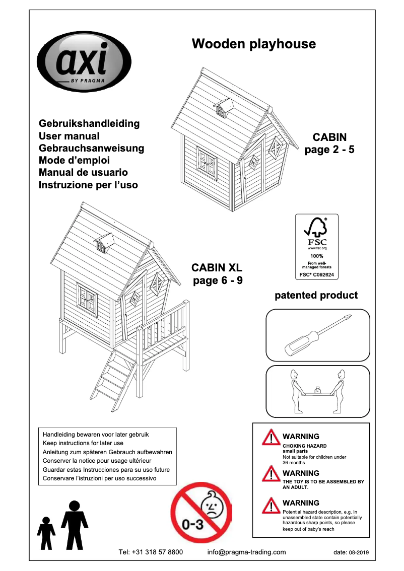 Page 1 de la notice Manuel utilisateur AXI Cabin