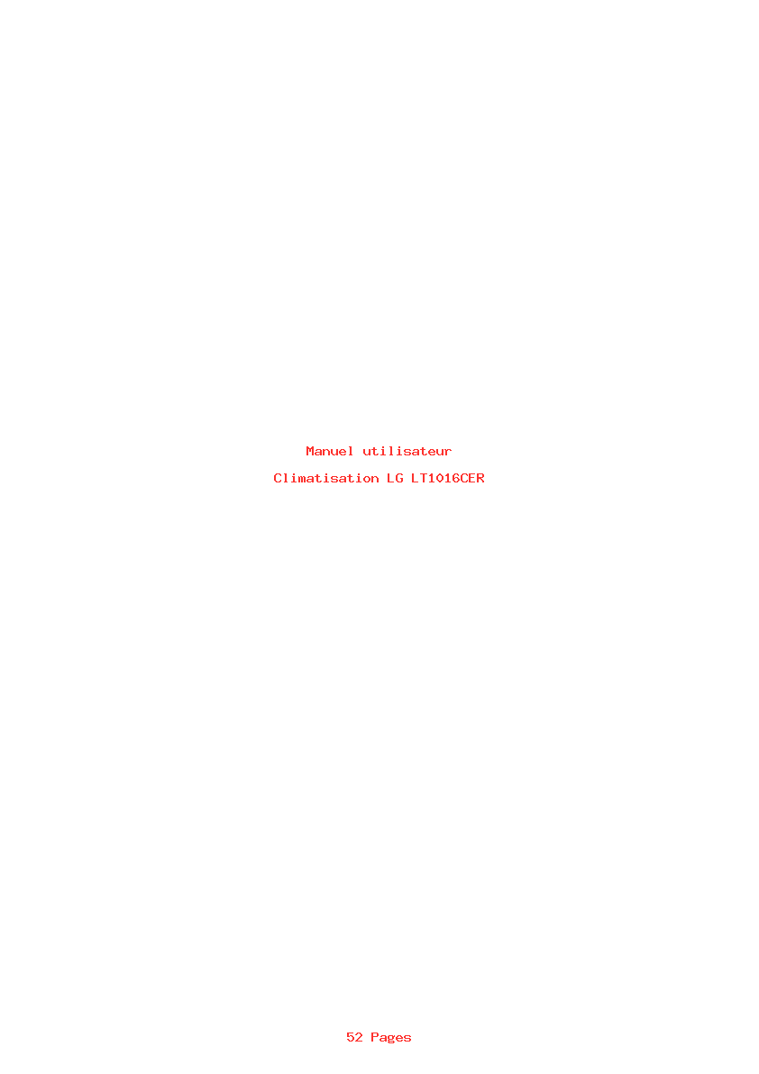 Page 1 de la notice Manuel utilisateur LG LT1016CER