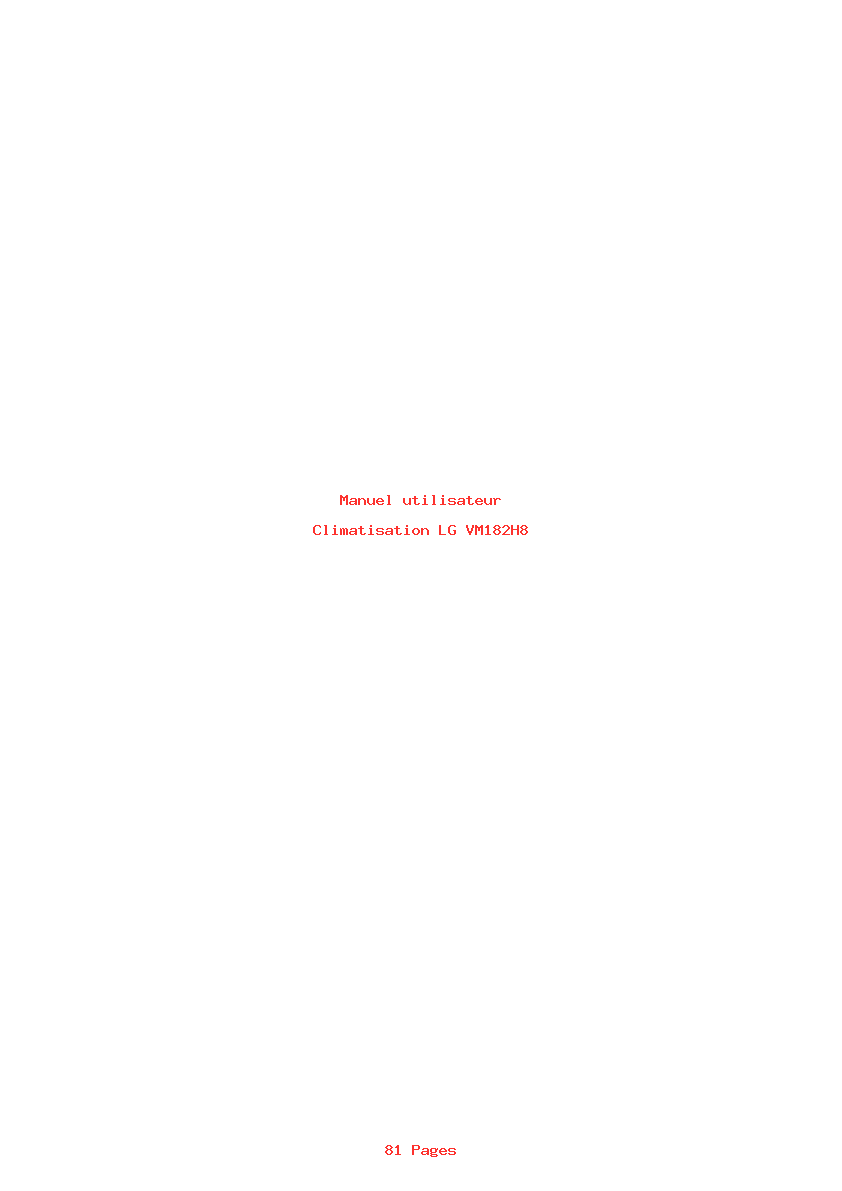 Page 1 de la notice Manuel utilisateur LG VM182H8