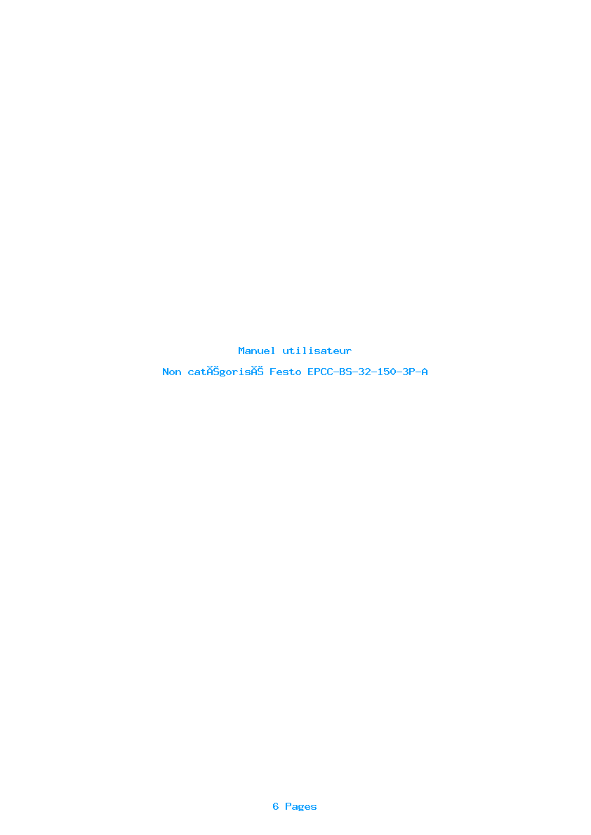 Page 1 de la notice Manuel utilisateur Festo EPCC-BS-32-150-3P-A