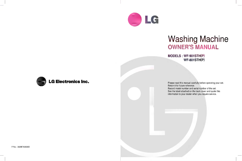 Page 1 de la notice Manuel utilisateur LG WF-801STH