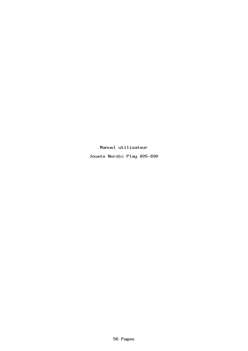 Page 1 de la notice Manuel utilisateur Nordic Play 805-890
