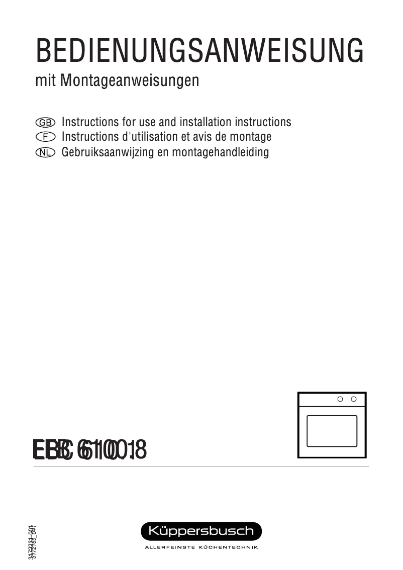 Page 1 of the manual User Manual Küppersbusch EEB 6100.8