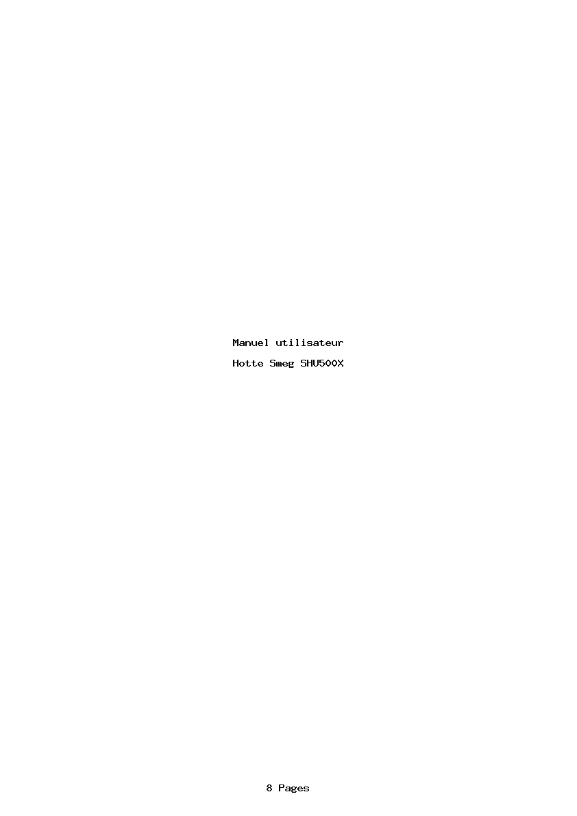 Page 1 de la notice Manuel utilisateur Smeg SHU500X