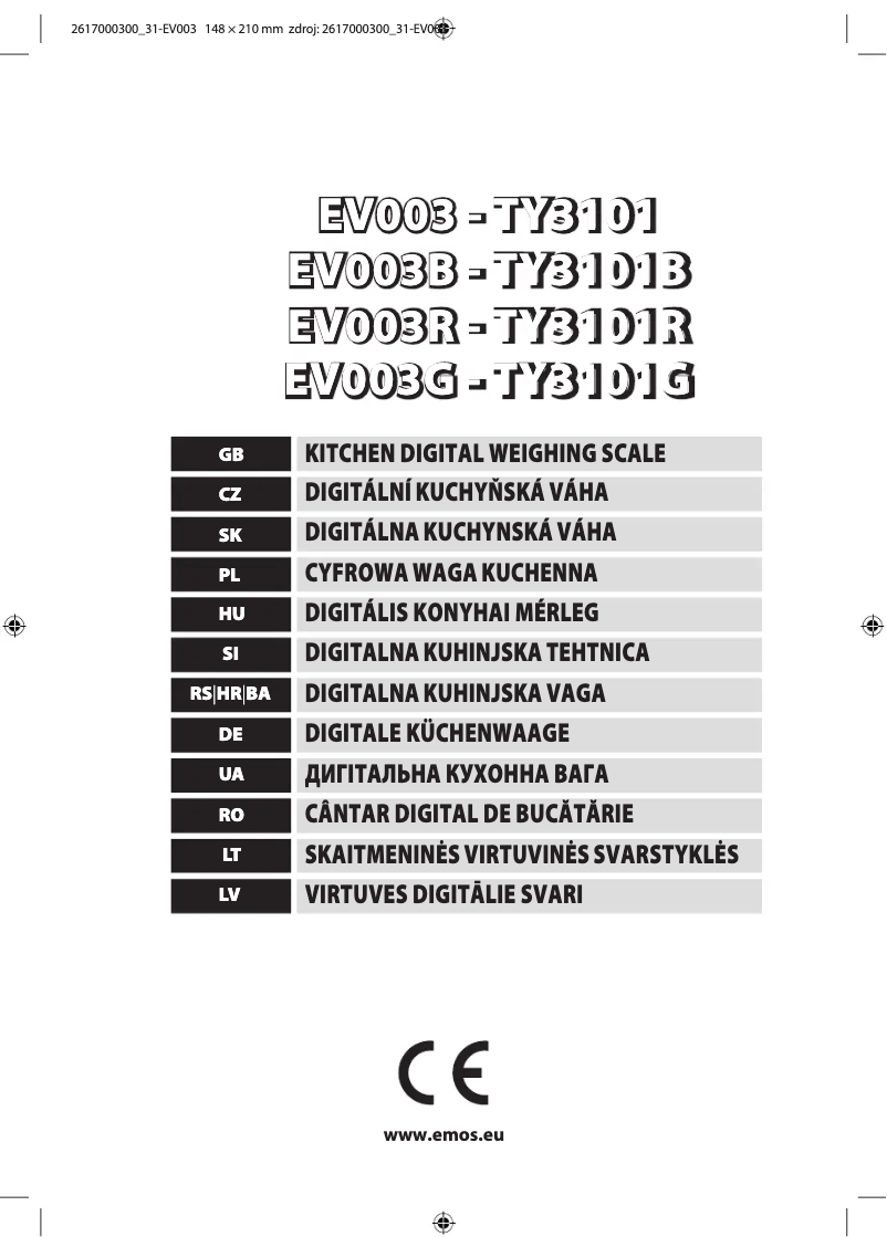 Page 1 de la notice Manuel utilisateur Emos EV003