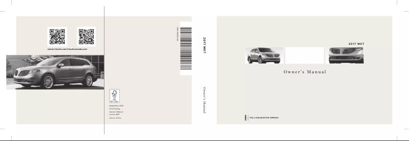 Page 1 de la notice Manuel utilisateur Lincoln MKT (2017)