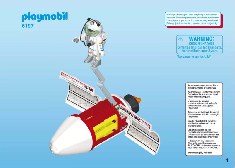 Página 1 del manual Manual de usuario Playmobil City Action Satellite Meteoroid Laser 6197