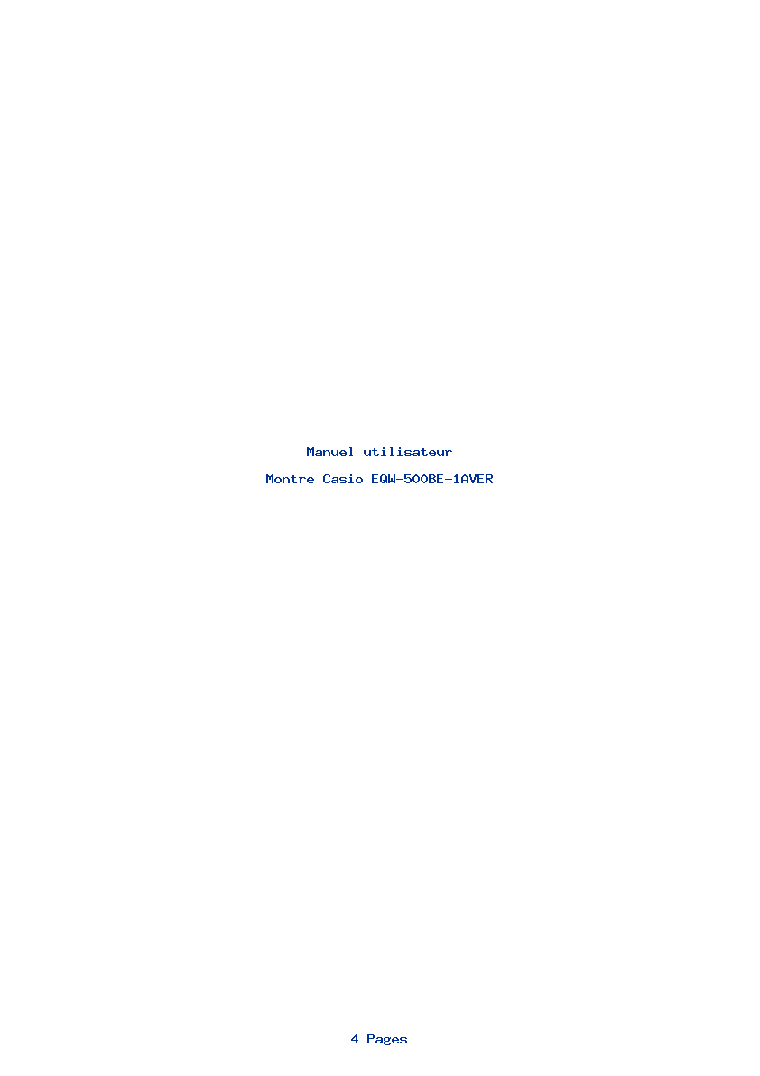 Page 1 de la notice Manuel utilisateur Casio EQW-500BE-1AVER
