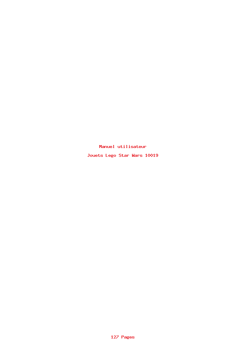 Page 1 de la notice Manuel utilisateur Lego Star Wars 10019