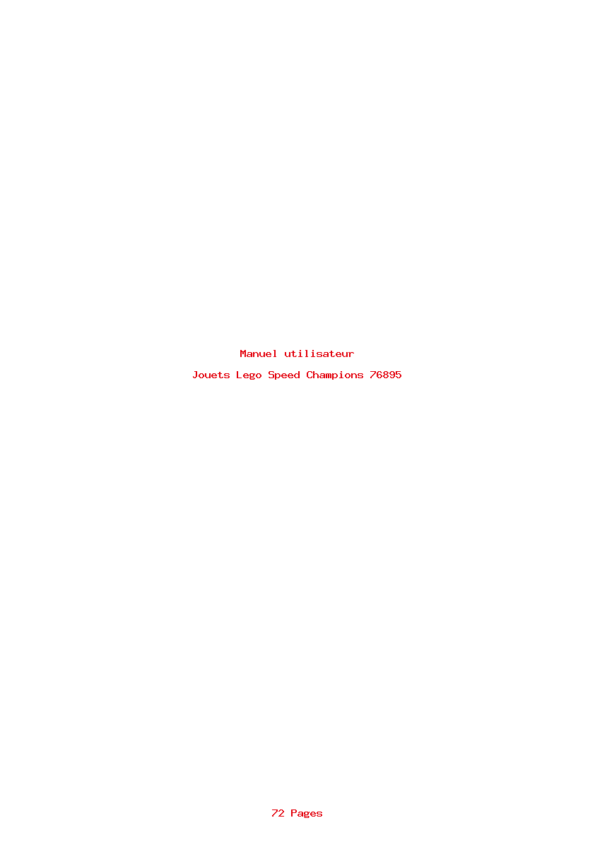 Page 1 de la notice Manuel utilisateur Lego Speed Champions 76895