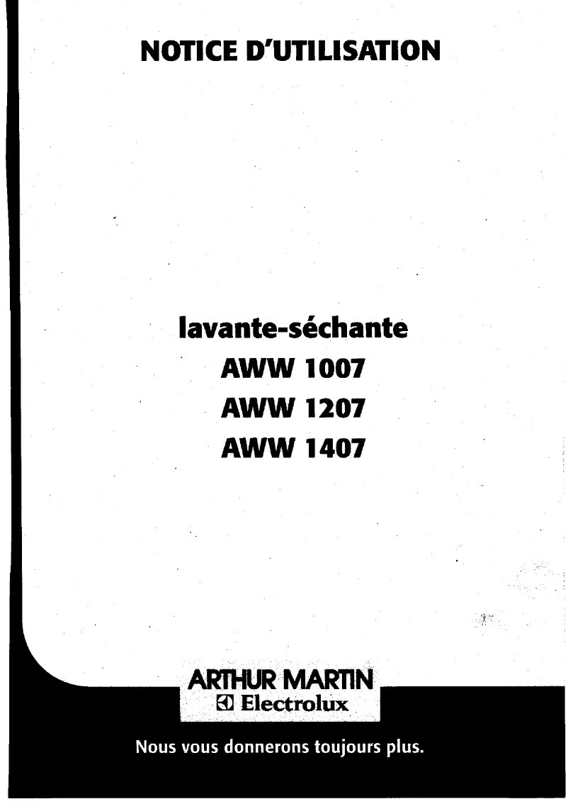 Página 1 del manual Manual de usuario Arthur Martin-Electrolux AWW 1207