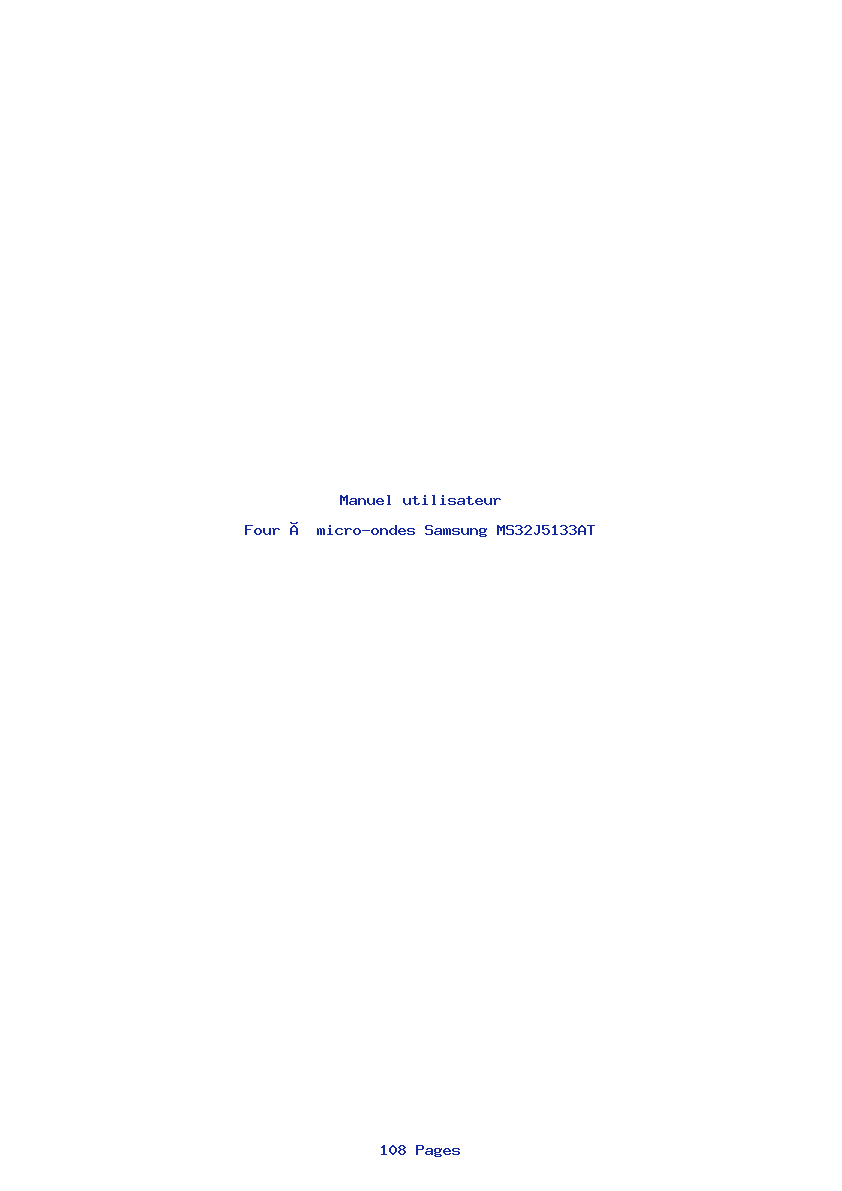 Page 1 de la notice Manuel utilisateur Samsung MS32J5133AT