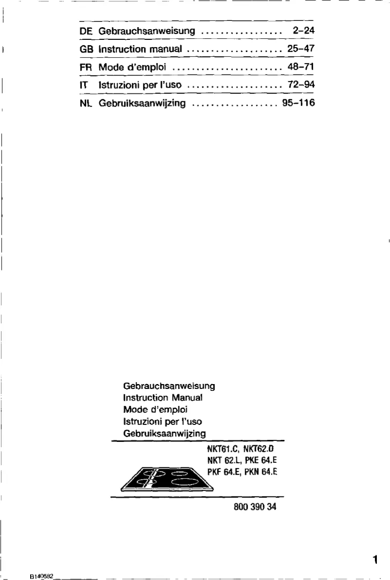 Página 1 del manual Manual de usuario Bosch PKF645E