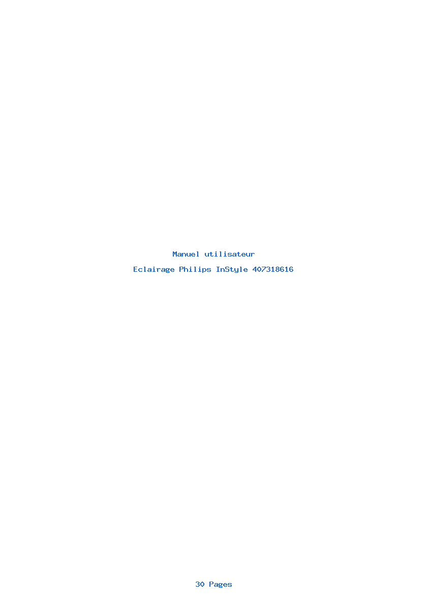 Page 1 de la notice Manuel utilisateur Philips InStyle 407318616