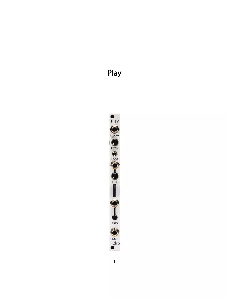 Page 1 de la notice Manuel utilisateur 2hp Play