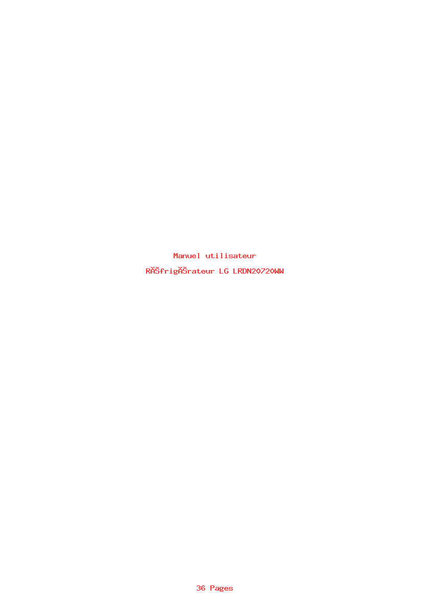 Page 1 de la notice Manuel utilisateur LG LRDN20720WW