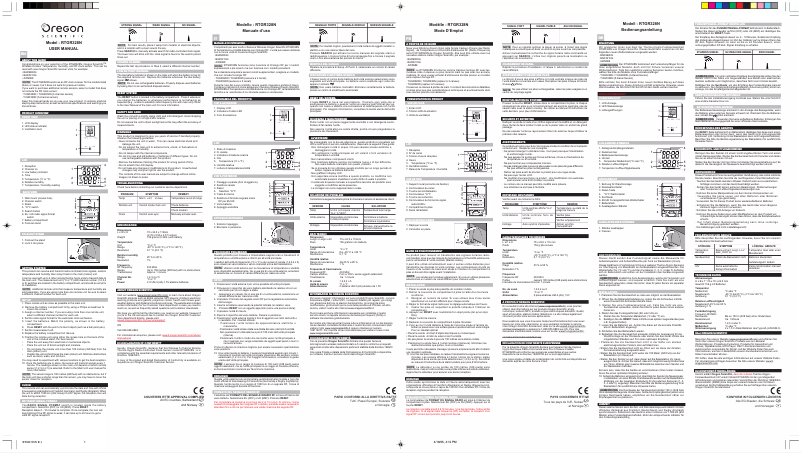 Page 1 de la notice Manuel utilisateur Oregon Scientific RTGR328N