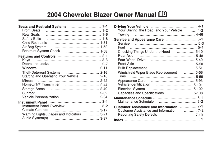 Page 1 de la notice Manuel utilisateur Chevrolet Blazer (2022)