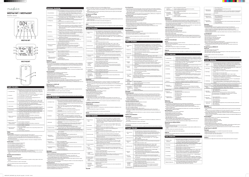 Page 1 de la notice Manuel utilisateur Nedis WEST402WT