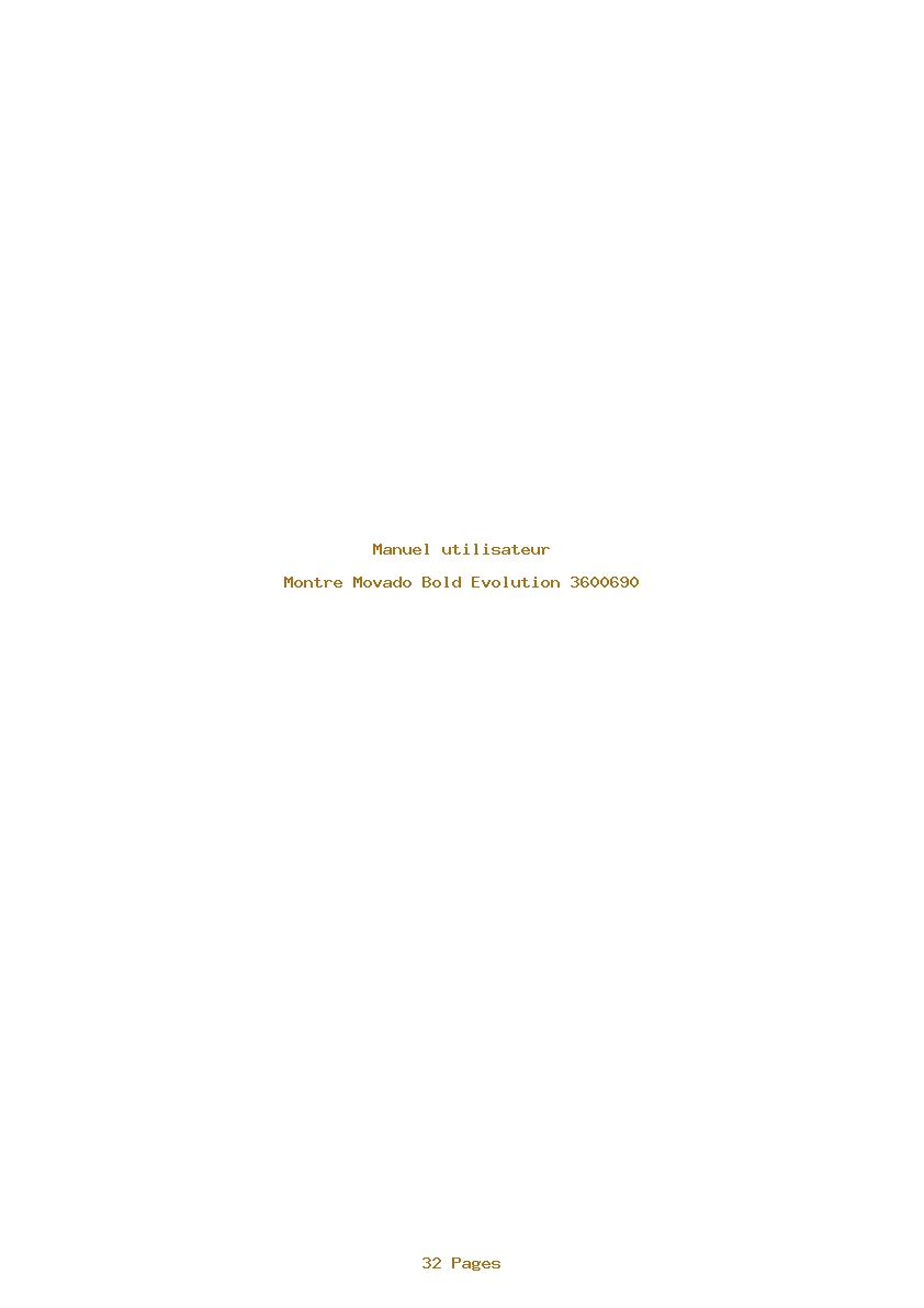 Page 1 de la notice Manuel utilisateur Movado Bold Evolution 3600690