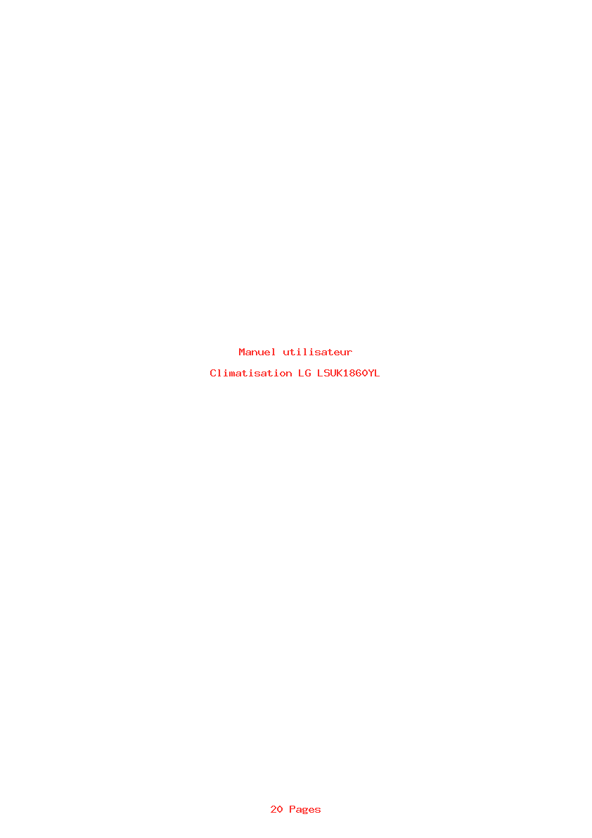 Page 1 de la notice Manuel utilisateur LG LSUK1860YL