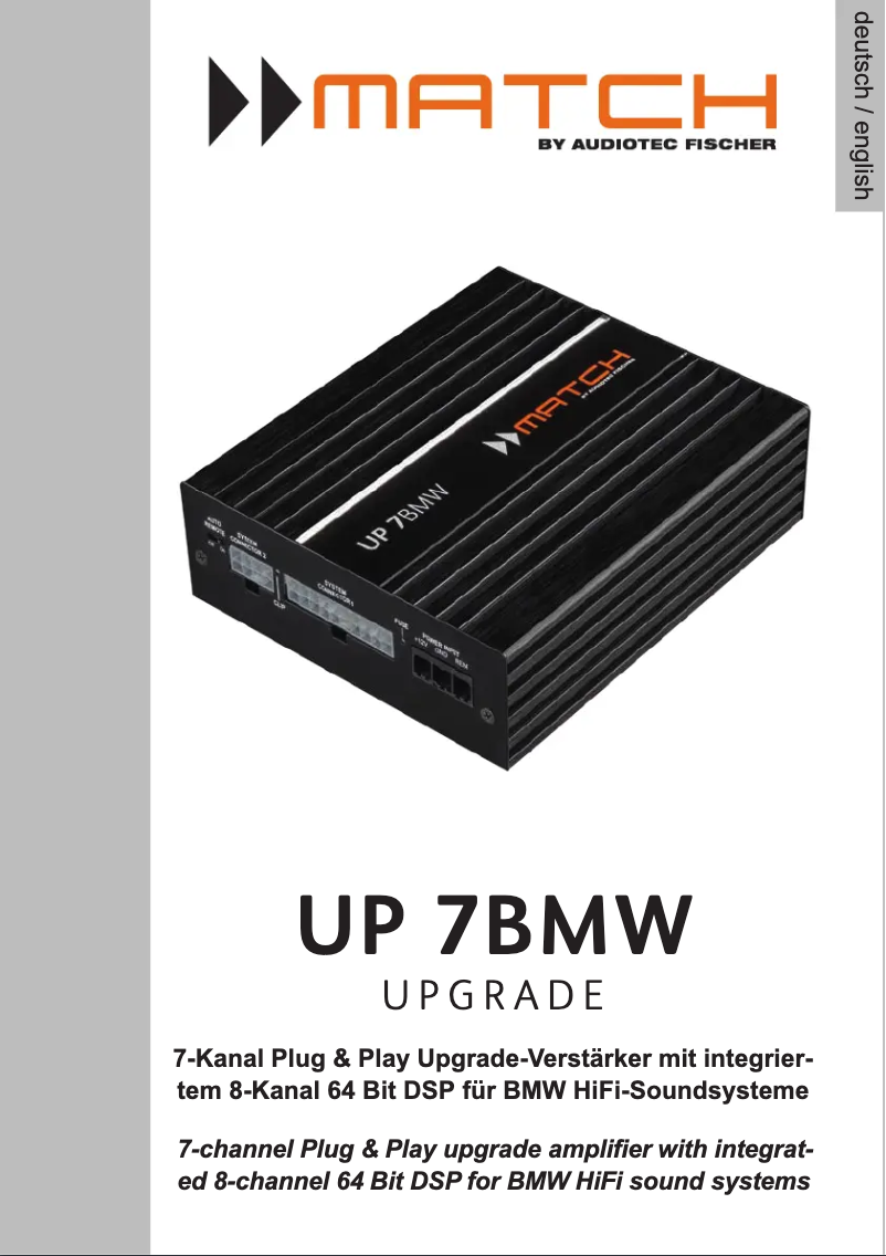 Page 1 de la notice Manuel utilisateur Match UP 7BMW