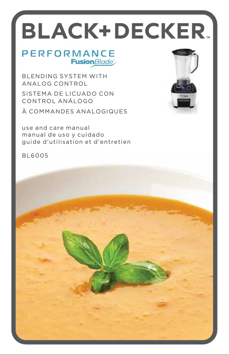 Page 1 de la notice Manuel utilisateur Black & Decker BL6005