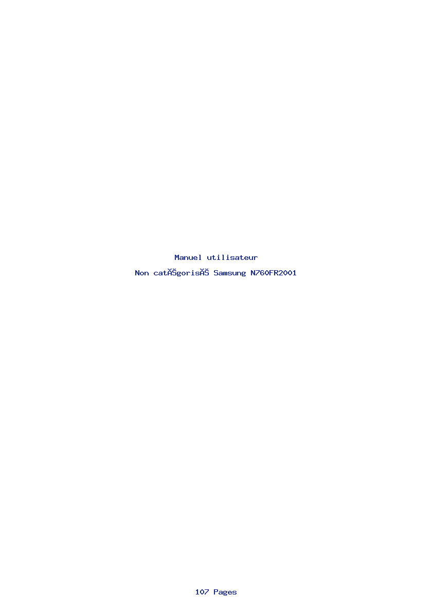 Page 1 de la notice Manuel utilisateur Samsung N760FR2001