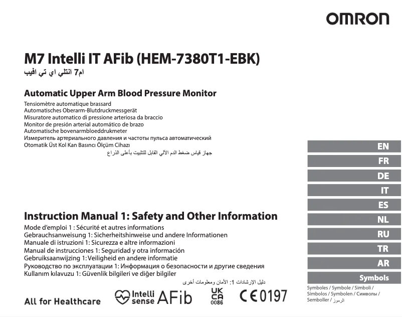 Page 1 of the manual User Manual Omron M7 Intelli IT AFib HEM-7380T1-EBK