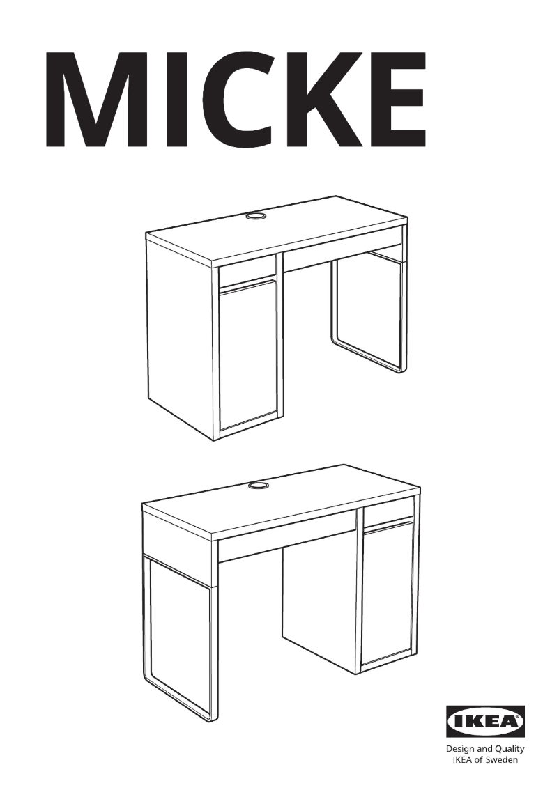 Page 1 de la notice Manuel utilisateur Ikea MICKE 405.485.78