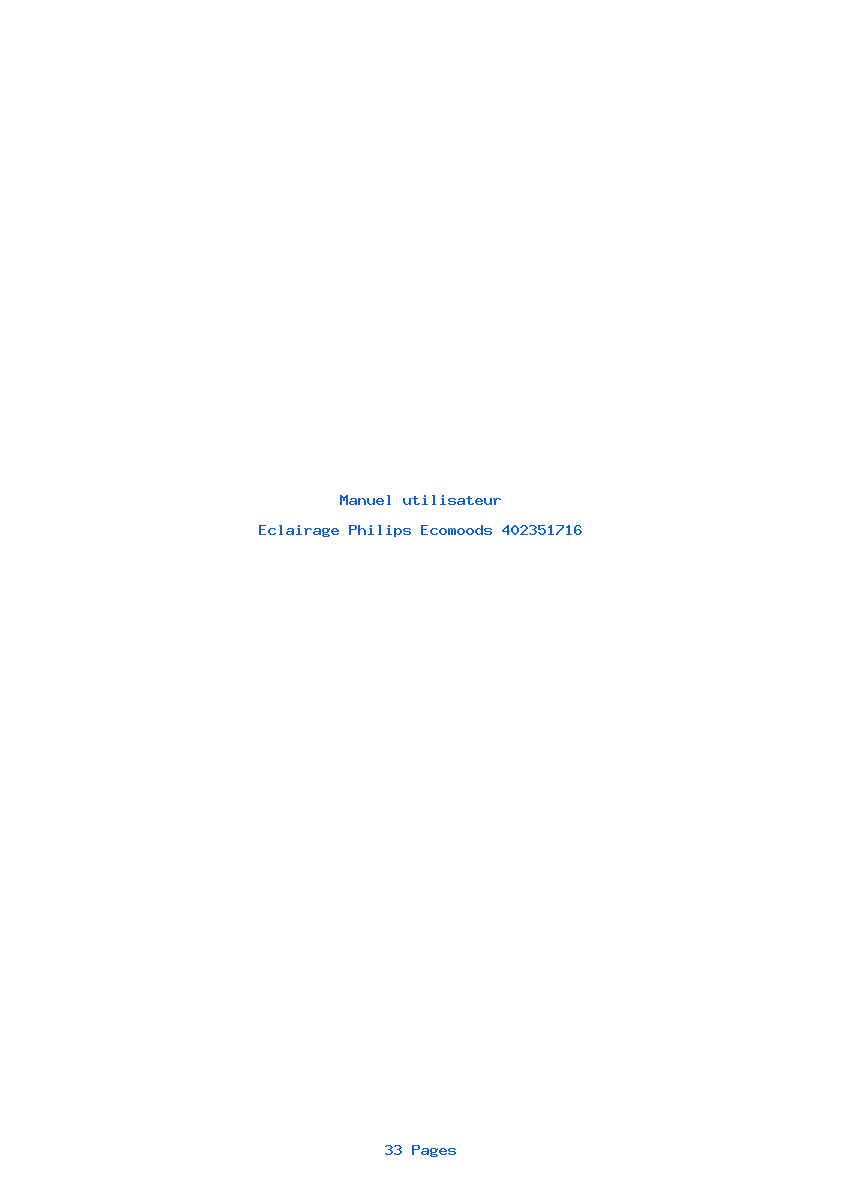 Page 1 de la notice Manuel utilisateur Philips Ecomoods 402351716